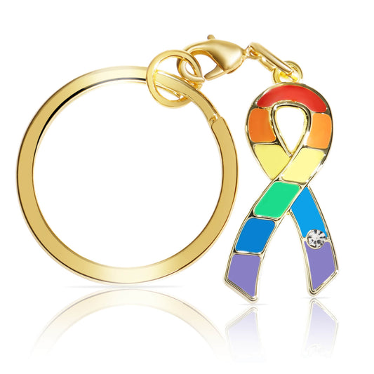 レインボー キーホルダー チャーム LGBT SDGs ゲイ レズ プライド 性的少数者 カニカン付き ネックレスへアレンジ アウェアネスリボン