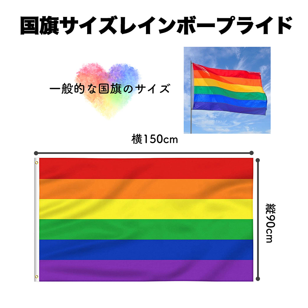 レインボー フラッグ 国旗 手旗 レインボー プライド プログレス フラッグ LGBTQ