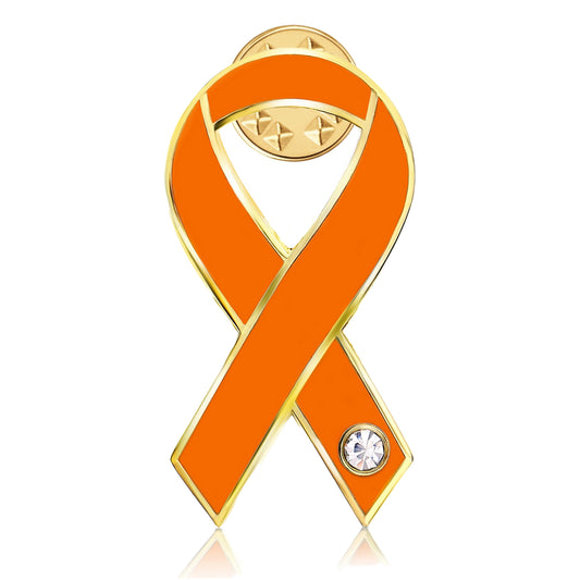 オレンジ ピンバッジ 平 リボン 人種差別 人権 等 アウェアネスリボン SDGs ピンバッチ ピンズ