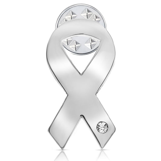 シルバーリボン ピンバッジ 平 ピンバッチ バッチ 精神疾患 うつ 鬱 統合失調症 アウェアネスリボン SDGs