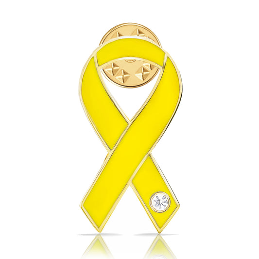 イエローリボン ピンバッジ 平 身体障害 アウェアネスリボン SDGs黄色 バッジ バッチ ソルジャー帰還 troops